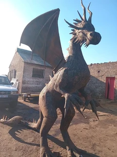 Metal animals and sculptures