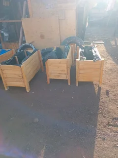 Flower boxes and trellis