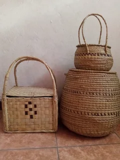 New Bamboo high quality picnic gift and laundry baskets