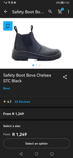 Safety boot bova chelsea STC black SIZE 8