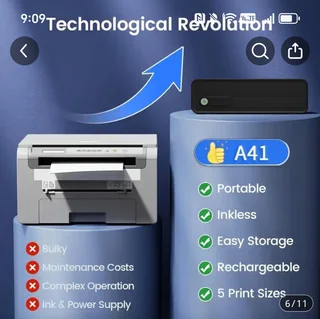 Inkless portable printer