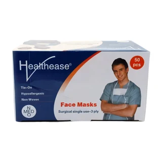 Healthease 3 Ply Masks with Ties (50's)-  MOQ 10 boxes