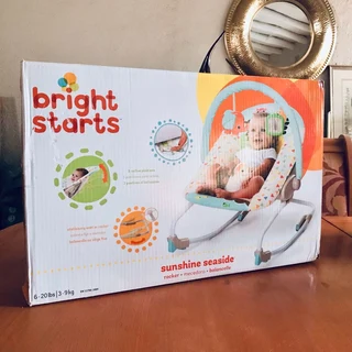 Brand new sealed Bright Starts Sunshine Seaside Baby Rocker - White/Turquoise