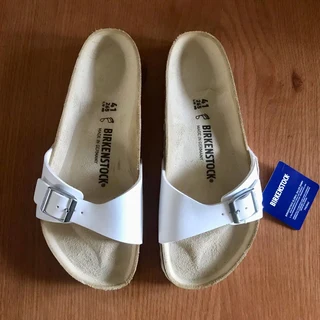 Brand new Birkenstock Womens Madrid Birko-Flor Sandal UK7.5/EU41 - White