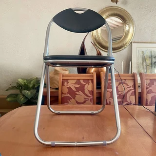 Brand new Foldable Metal Chair with Padded Seat - Black