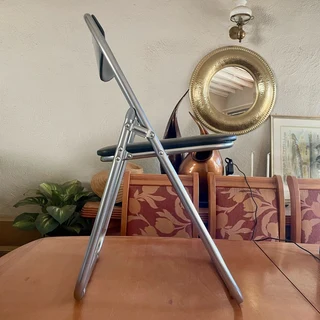 Brand new Foldable Metal Chair with Padded Seat - Black