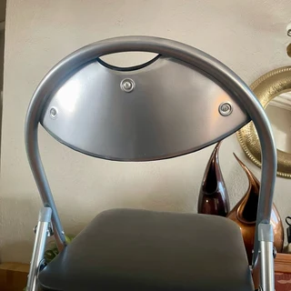 Brand new Foldable Metal Chair with Padded Seat - Black