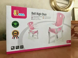 Brand new Viga Dolls High Chair Feeding Chair - Pink/white