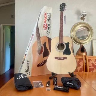 Brand new Ibanez Jampack Acoustic Guitar Package V50NJP - Open Pore Natural