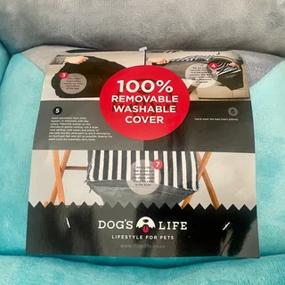 Brand new Dog’s Life Vintage Lounger Waterproof Winter Pet Dog Cat Bed 55x36cm - Blue