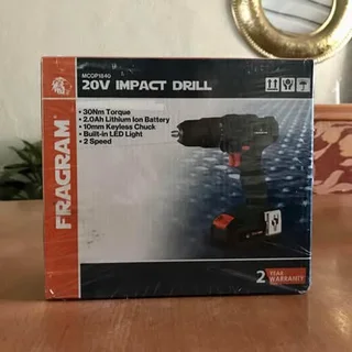 Brand new sealed Fragram 20V Cordless Impact Drill w/ 2.0Ah Lithium Ion Battery &amp; Charger - Blue