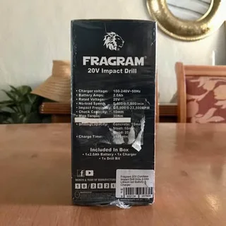 Brand new sealed Fragram 20V Cordless Impact Drill w/ 2.0Ah Lithium Ion Battery &amp; Charger - Blue