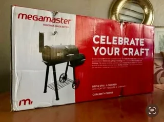 Brand new Megamaster Coalsmith Series Delta Grill &amp; Smoker - Black