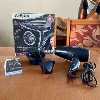 Working BaByliss 2100W Hairdryer w/ Wide Nozzle & Volume Diffuser - Black