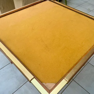 4-seater Felt-top Game/Card Table w/ Drawers &amp; Extendable Cup Holders - Orange/Gold