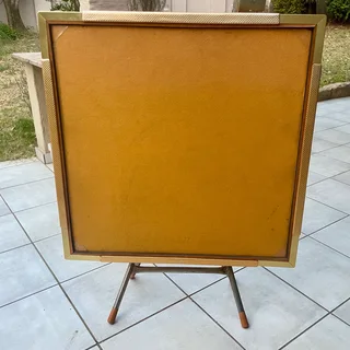 4-seater Felt-top Game/Card Table w/ Drawers &amp; Extendable Cup Holders - Orange/Gold