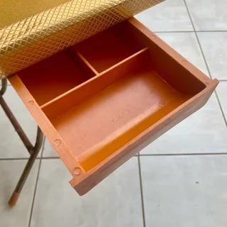 4-seater Felt-top Game/Card Table w/ Drawers &amp; Extendable Cup Holders - Orange/Gold