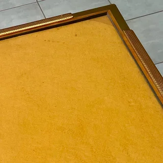 4-seater Felt-top Game/Card Table w/ Drawers &amp; Extendable Cup Holders - Orange/Gold