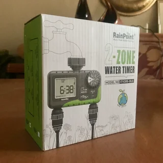 Brand new RainPoint 2-Zone Digital Irrigation Sprinkler Water Garden Timer - Grey