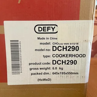 Brand new Defy Built-in 60cm Extractor Fan Cookerhood - Black