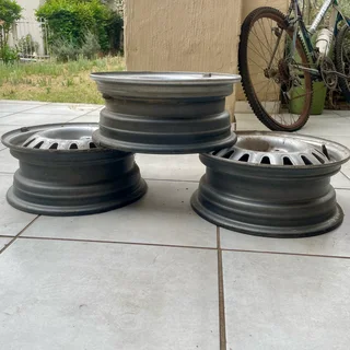 3 x VW Golf OEM 13” 5Jx13 ET 39 Steel Wheels Rims Set