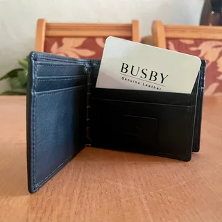 [SOLD] Brand new Busby Genuine Leather Billfold Wallet - Black