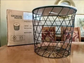 Brand new George & Mason Wire Side Table with Storage - Black