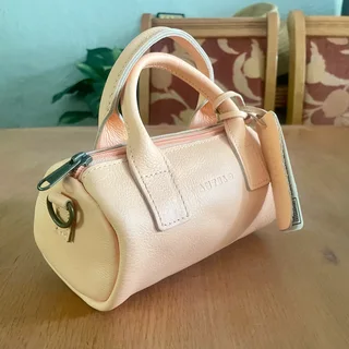 Brand new Antelo Leather Mini Barrel Crossbody Bag - Peach Haze