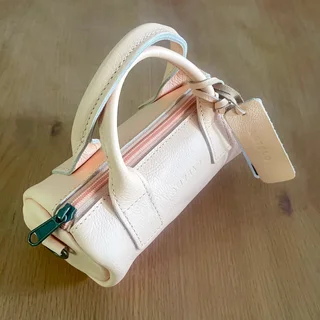 Brand new Antelo Leather Mini Barrel Crossbody Bag - Peach Haze