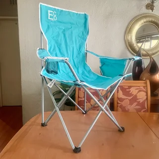 Brand new 2 x Deluxe Foldable Outdoor Camping Chairs - Turquoise