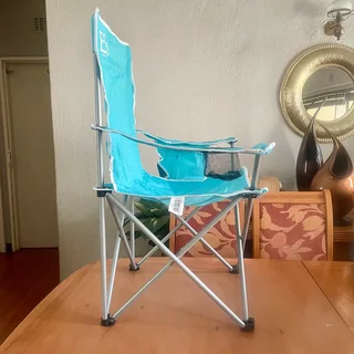 Brand new 2 x Deluxe Foldable Outdoor Camping Chairs - Turquoise