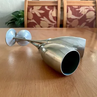 2 x Stainless Steel Champagne Flutes - Good condition - Sandton