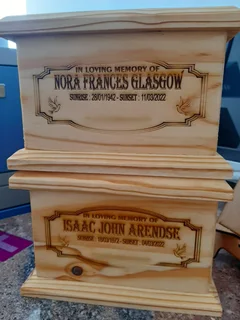Custom Made Wooden Funeral Ash Boxes