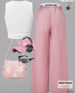Shein  2pc Set /teenage Girls Pink Y2k Inspired