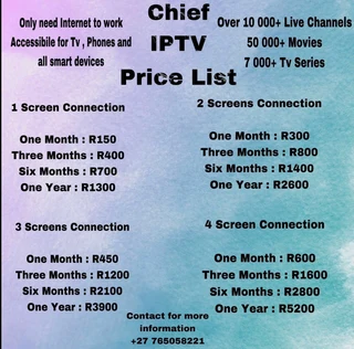 Chief IPTV Only From R150 (Get Access to Live Channels and Plenty More)