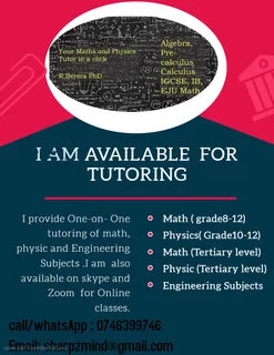 A GREAT ONLINE TUTOR AT YOUR DISPOSAL (MATH, PHYSICS, MATH &amp; engineering) or assignment need