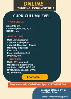 AFFORDABLE ONLINE math, physics, and engineering PRIVATE TUTORING/assignment help