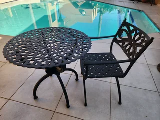 Norths Cast Aluminium Patio / Outdoor Table & Chair