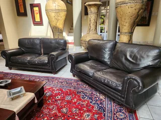2x Huge Genuine Leather Couches