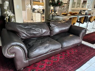 1x Huge Genuine Leather Couch