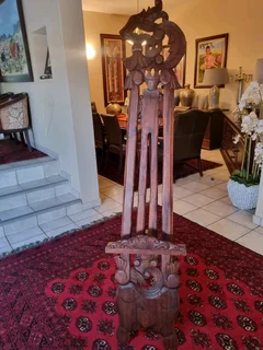 Beautiful Carved Wooden Sortran Easel