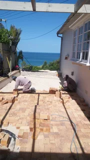 Half brick paving installation
