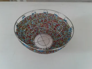African Beaded Wire Fruit Bowl