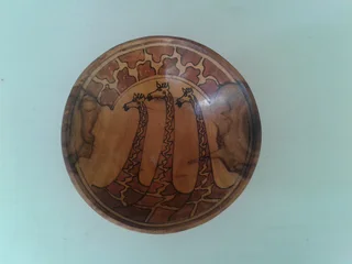 Giraffe Themed Wood Bowl