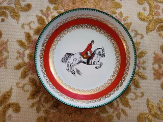 Vintage Austrian Steinbock-Email Enamel-On-Metal Decorative Plate