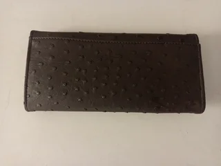 Dark Brown Ostrich Leather Purse