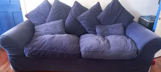 Coricraft blue two seater bottom covers needs some TLC.