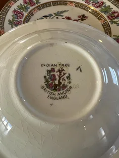 Indian Tree British Anchor England Dinnerware
