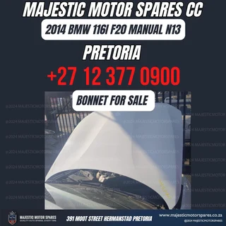 2014 BMW 116i F20 Bonnet Hood for Sale - Great Condition, Used