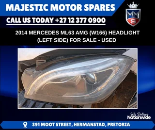 For Sale: Used Left Headlight – Mercedes-Benz ML63 AMG (W166) – 2014 Model